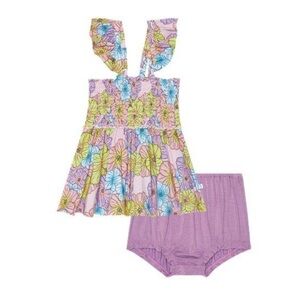EUC Posh Peanut RETIRED PRINT “Kourtney” Babydoll Set (Size 3-6mo.)